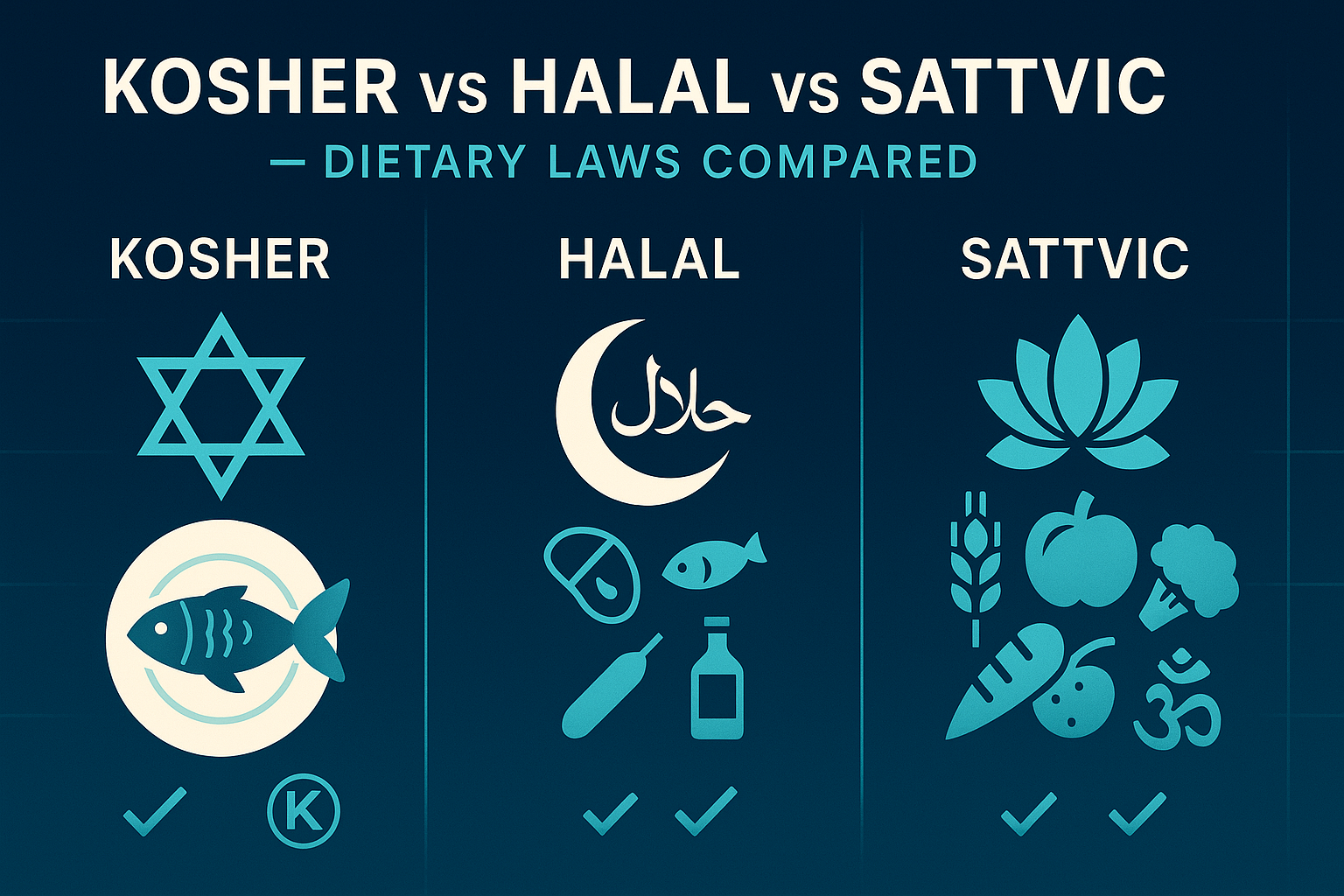 Kosher vs Halal vs Sattvic — Dietary Laws Compared