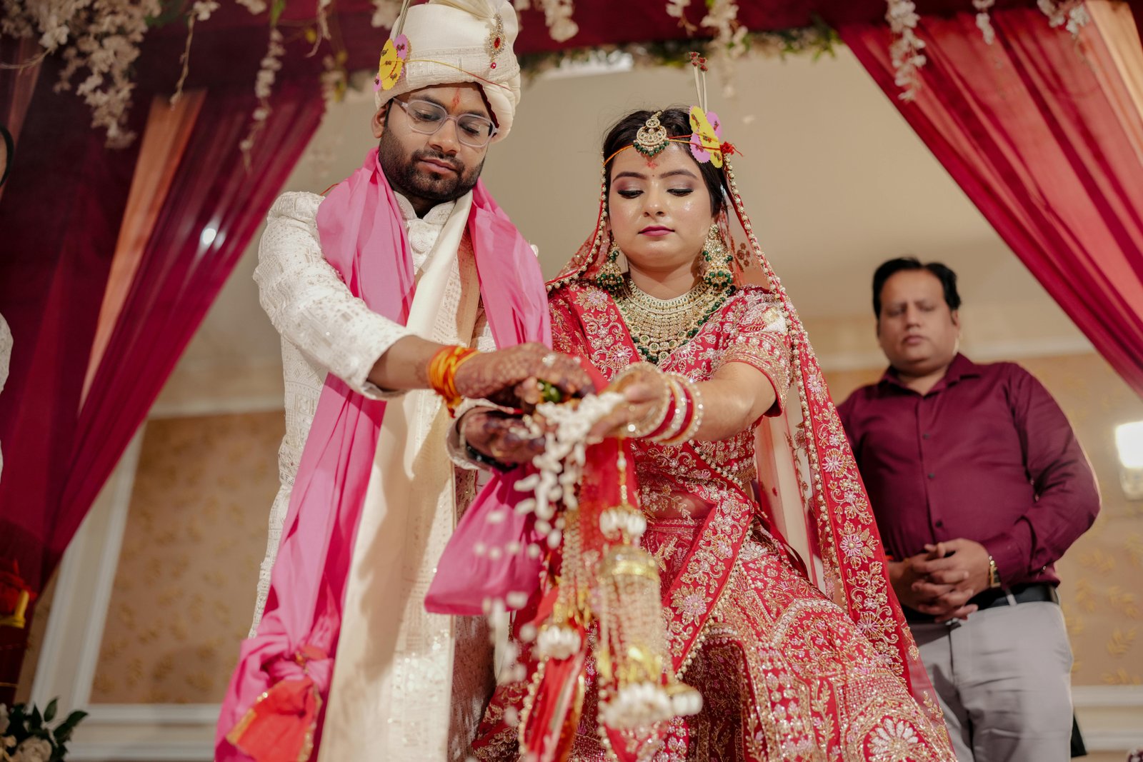 Hindu wedding at a mandap
